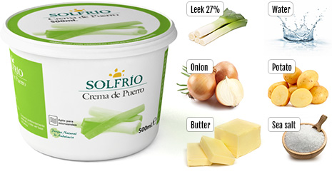 Ingredients of Solfrío creamed leek