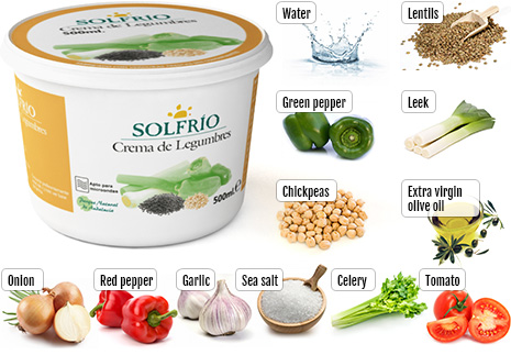 Ingredients of Solfrío pulses courgette