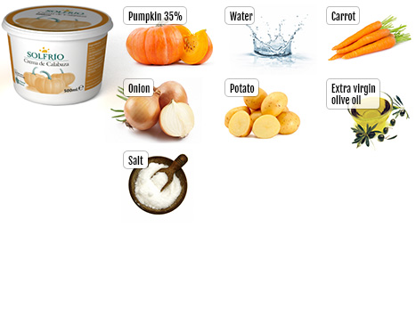 Ingredients of Solfrío Creamed Pumpkin
