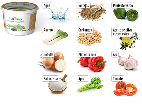 Ingredientes de la crema de Legumbres Solfrío